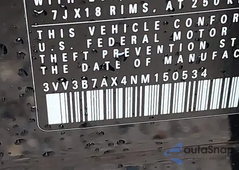 2022 Volkswagen Tiguan 2.0T Se из США, поврежденный, VIN 3VV3B7AX4NM150534